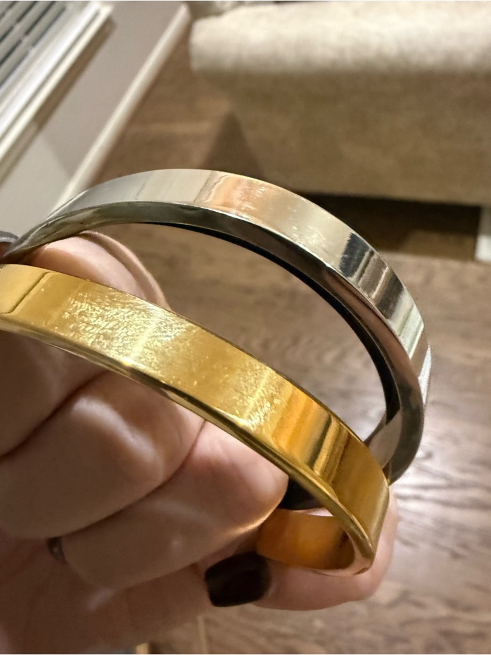 Set of 3 Open Cuffs - Stainless Steel Black Gold Silver - Unisex - Picture 7 of 10